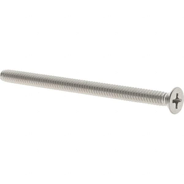 Value Collection - #10-24 UNC, 3" OAL Phillips Drive Machine Screw - Flat Head, Grade 18-8 Stainless Steel, Uncoated, Without Washer - Eagle Tool & Supply