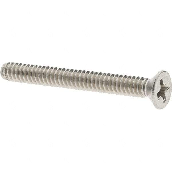 Value Collection - #4-40 UNC, 1" OAL Phillips Drive Machine Screw - Flat Head, Grade 18-8 Stainless Steel, Uncoated, Without Washer - Eagle Tool & Supply