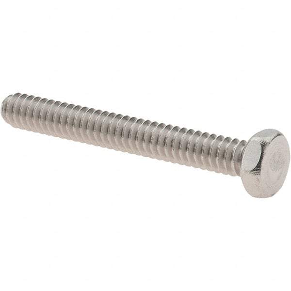 Value Collection - #10-24 UNC, 1-1/2" Length Under Head Hex Drive Machine Screw - Hex Head, Grade 18-8 Stainless Steel, Uncoated, Without Washer - Eagle Tool & Supply