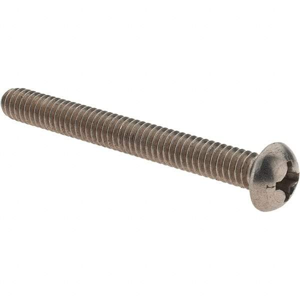 Value Collection - #12-24 UNC, 2" Length Under Head Phillips Drive Machine Screw - Round Head, Grade 18-8 Stainless Steel, Uncoated, Without Washer - Eagle Tool & Supply