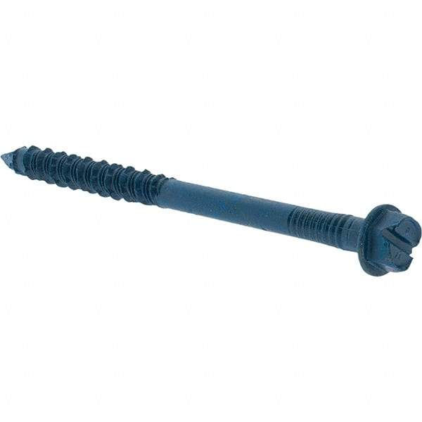 Value Collection - 1/4" Diam, 3-1/4" Length Under Head, Hex Drive, Concrete Screw & Masonry Fastener - Steel, Includes Drill Bit - Eagle Tool & Supply