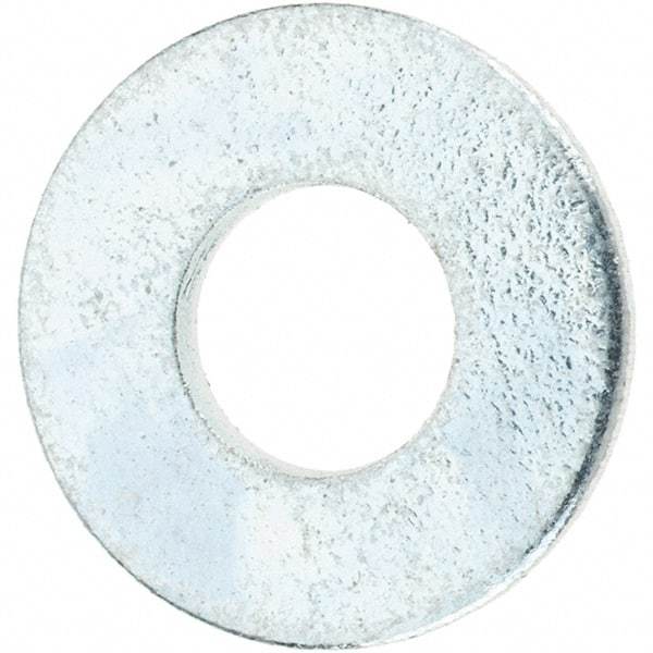 Value Collection - #10 Screw, Steel SAE Flat Washer - 7/32" ID x 1/2" OD, 3/64" Thick, Zinc-Plated Finish - Eagle Tool & Supply