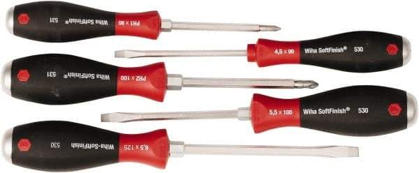 Wiha - 5 Piece Phillips & Slotted Screwdriver Set - Comes in Kit Bag - Eagle Tool & Supply