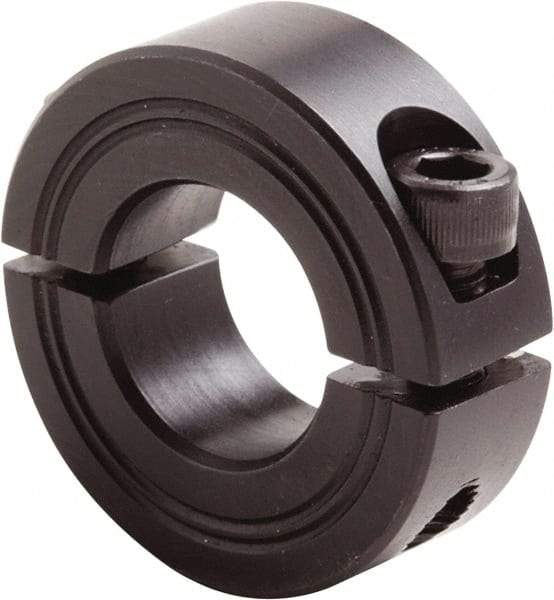 Climax Metal Products - 23mm Bore, Steel, Two Piece Clamp Collar - 1-7/8" Outside Diam - Eagle Tool & Supply