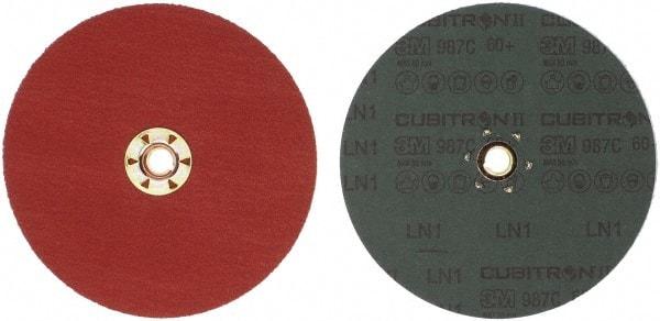 3M - 7" Diam 5/8-11 Threaded Hole 60 Grit Fiber Disc - Medium Grade, Ceramic, 8,600 Max RPM, Series 987C - Eagle Tool & Supply