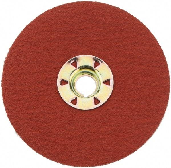 3M - 4-1/2" Diam 5/8-11 Threaded Hole 80 Grit Fiber Disc - Medium Grade, Ceramic, 13,300 Max RPM, Series 987C - Eagle Tool & Supply