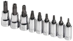 SK - 9 Piece 1/4 & 3/8" Drive Torx Bit Socket Set - T10 to T50 Torx - Eagle Tool & Supply