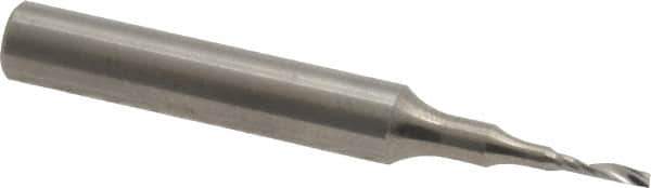 Onsrud - 1/16" Cutting Diam x 1/4" Length of Cut, 1 Flute, Upcut Spiral Router Bit - Uncoated, Right Hand Cut, Solid Carbide, 2" OAL x 1/4" Shank Diam, Single Edge, 21° Helix Angle - Eagle Tool & Supply