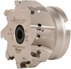 Walter - 8 Inserts, 4" Cut Diam, 1-1/2" Arbor Diam, 0.591" Max Depth of Cut, Indexable Square-Shoulder Face Mill - 0/90° Lead Angle, 2.48" High, AD.T 1606.. Insert Compatibility, Series F4042 - Eagle Tool & Supply