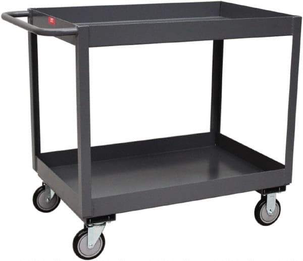 Jamco - 1,200 Lb Capacity, 24" Wide x 48" Long x 39" High Deep Shelf Cart - 2 Shelf, Steel - Eagle Tool & Supply