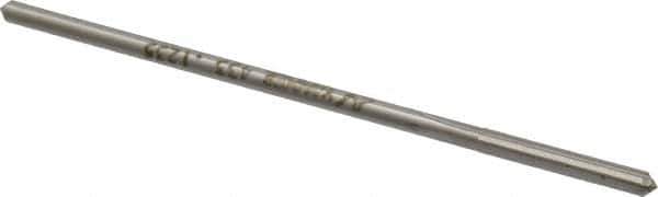 Made in USA - 0.1235" High Speed Steel 4 Flute Chucking Reamer - Straight Flute, 0.112" Straight Shank, 7/8" Flute Length, 3-1/2" OAL - Eagle Tool & Supply