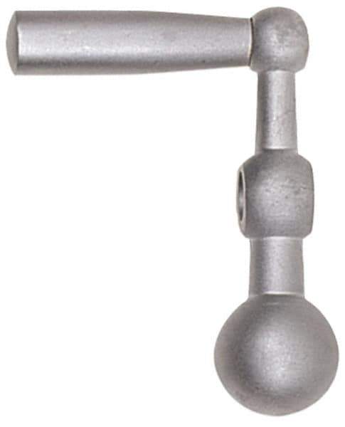 Jergens - 7/8" Hub Height Crank Handle - 1/2" Bore, 5" Center to Center, Steel - Eagle Tool & Supply