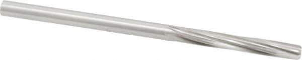 Made in USA - #5 High Speed Steel 6 Flute Chucking Reamer - Spiral Flute, 0.2055" Straight Shank, 1-1/4" Flute Length, 3-3/4" OAL - Eagle Tool & Supply