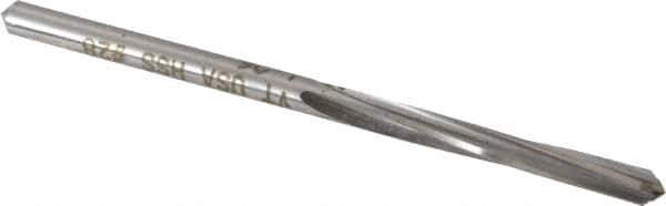 Made in USA - #28 High Speed Steel 4 Flute Chucking Reamer - Spiral Flute, 9/64" Straight Shank, 1" Flute Length, 2-7/8" OAL - Eagle Tool & Supply
