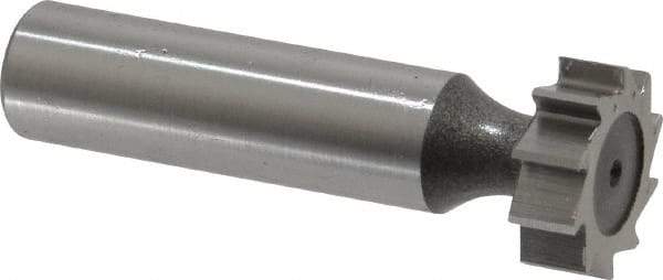 Keo - 3/4" Diam x 1/4" Face Width, High Speed Steel, 10 Teeth, Shank Connection Woodruff Keyseat Cutter - Uncoated, 2-1/4" OAL x 1/2" Shank, Straight Teeth, ANSI 806, Old Standard 91 - Eagle Tool & Supply