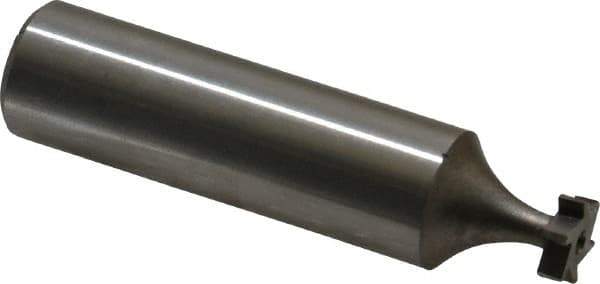 Made in USA - 5/16" Diam x 3/32" Face Width, High Speed Steel, 6 Teeth, Shank Connection Woodruff Keyseat Cutter - Uncoated, 2-3/32" OAL x 1/2" Shank, Staggered Teeth, ANSI 302-1/2, Old Standard 207 - Eagle Tool & Supply