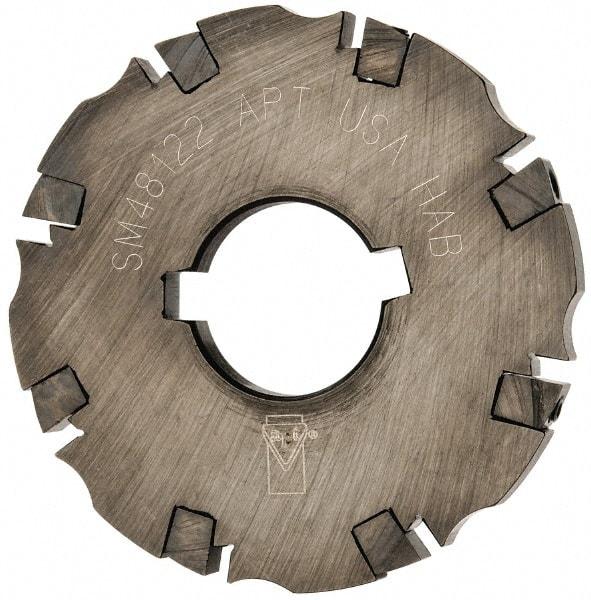 APT - Arbor Hole Connection, 3/8" Cutting Width, 1-1/16" Depth of Cut, 4" Cutter Diam, 1-1/4" Hole Diam, 8 Tooth Indexable Slotting Cutter - SM48 Toolholder, CTA 2 Insert, Neutral Cutting Direction - Eagle Tool & Supply