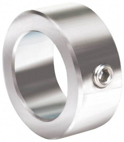 Climax Metal Products - 2-9/16" Bore, Stainless Steel, One Piece Solid Set Screw Collars - 3-3/4" Outside Diam, 1-1/8" Wide - Eagle Tool & Supply