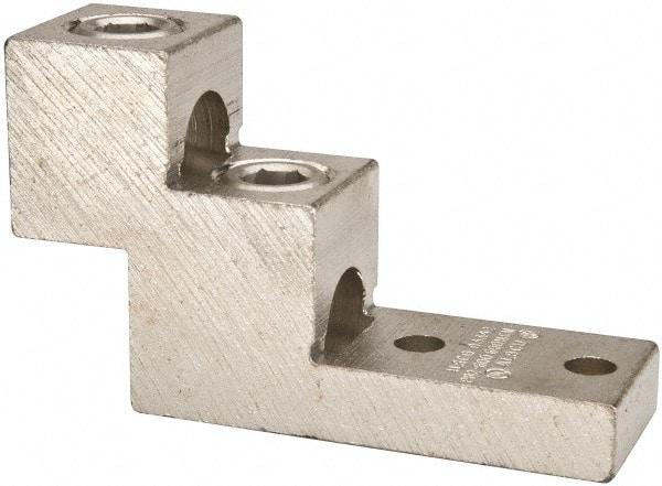 Thomas & Betts - 2 AWG Noninsulated Compression Connection Rectangle Ring Terminal - 13/32" Stud, 4-29/32" OAL x 1-1/2" Wide, Tin Plated Aluminum Contact - Eagle Tool & Supply