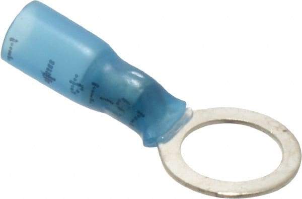 3M - 16-14 AWG Partially Insulated Crimp Connection Circular Ring Terminal - 3/8" Stud, 1.1" OAL x 0.56" Wide, Copper Contact - Eagle Tool & Supply