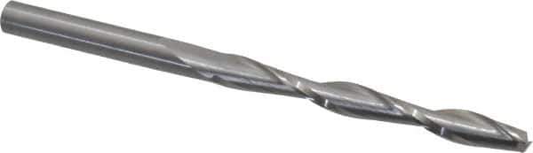 Onsrud - 1/4" Cutting Diam x 2-1/4" Length of Cut, 2 Flute, Upcut Spiral Router Bit - Uncoated, Right Hand Cut, Solid Carbide, 4" OAL x 1/4" Shank Diam, Double Edge, 25° Helix Angle - Eagle Tool & Supply
