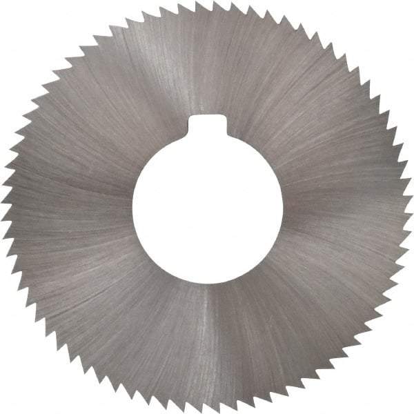 Made in USA - 2-3/4" Diam x 0.032" Blade Thickness x 1" Arbor Hole Diam, 72 Tooth Slitting and Slotting Saw - Arbor Connection, Right Hand, Uncoated, High Speed Steel, Concave Ground, Contains Keyway - Eagle Tool & Supply