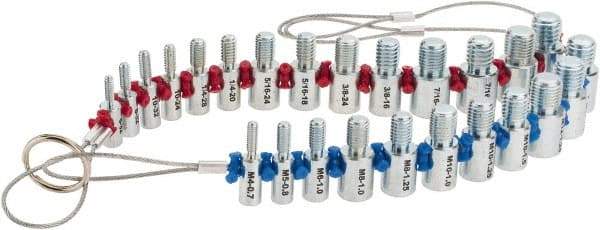 Value Collection - 11 (Metric), 14 (Inch) Leaf, 0.7 to 1.75mm Pitch Range, 13 to 32 TPI Range, Screw Pitch Gage - Eagle Tool & Supply
