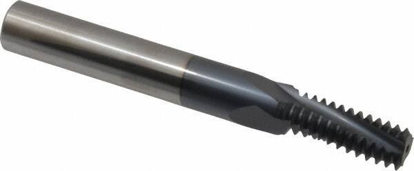 Carmex - 5/8-11 UNC, 0.449" Cutting Diam, 3 Flute, Solid Carbide Helical Flute Thread Mill - Internal Thread, 1.14" LOC, 4" OAL, 1/2" Shank Diam - Eagle Tool & Supply