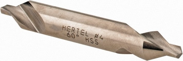 Hertel - #4 Plain Cut 60° Incl Angle High Speed Steel Combo Drill & Countersink - Eagle Tool & Supply