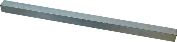 Made in USA - 12" Long x 5/8" High x 5/8" Wide, Zinc-Plated Undersized Key Stock - C1018 Steel - Eagle Tool & Supply