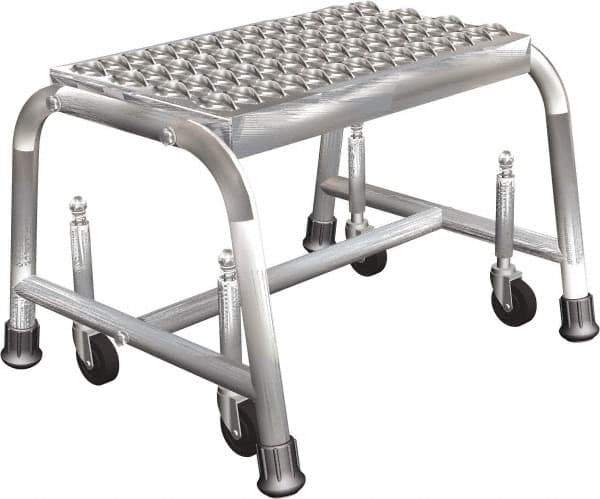 Ballymore - 12" 1 Step Ladder - Rolling Safety Ladder, 450 Lb Capacity, 12" Platform Height, 20" Base Width x 20" Depth, Perforated Tread - Eagle Tool & Supply