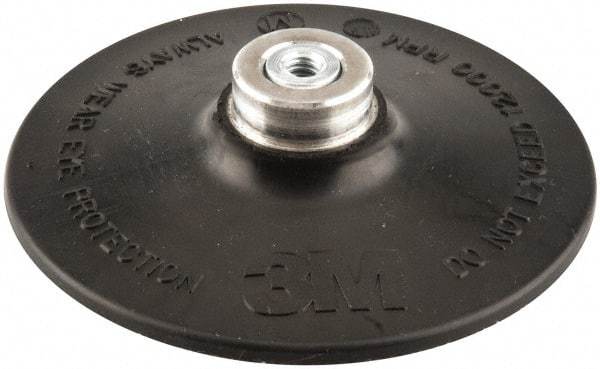 3M - 4" Diam Quick-Change Type S Disc Backing Pad - Medium Density, 12,000 RPM, Roloc TS Compatible - Eagle Tool & Supply