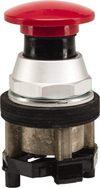Eaton Cutler-Hammer - 30.5mm Mount Hole, 30.5mm Extended Mushroom Head, Pushbutton Switch Only - Round, Red Pushbutton, Nonilluminated, Momentary (MO), Corrosion Resistant, Oiltight & Watertight - Eagle Tool & Supply