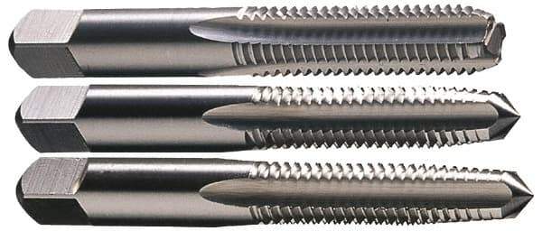 Hertel - 1-14 UNS, 4 Flute, Bottoming, Plug & Taper, Bright Finish, High Speed Steel Tap Set - Right Hand Cut, 5-1/8" OAL, 2-1/2" Thread Length, 3B Class of Fit - Eagle Tool & Supply