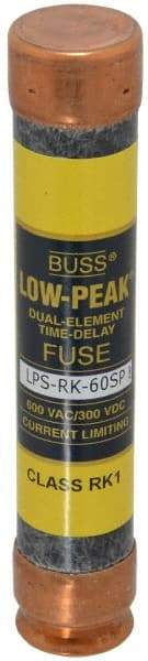 Cooper Bussmann - 300 VDC, 600 VAC, 60 Amp, Time Delay General Purpose Fuse - Fuse Holder Mount, 5-1/2" OAL, 100 at DC, 300 at AC (RMS) kA Rating, 1-1/16" Diam - Eagle Tool & Supply
