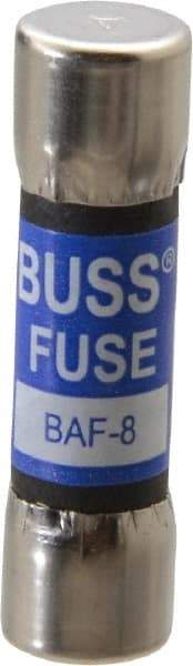Cooper Bussmann - 250 VAC, 8 Amp, Fast-Acting General Purpose Fuse - Fuse Holder Mount, 1-1/2" OAL, 10 at 125 V kA Rating, 13/32" Diam - Eagle Tool & Supply