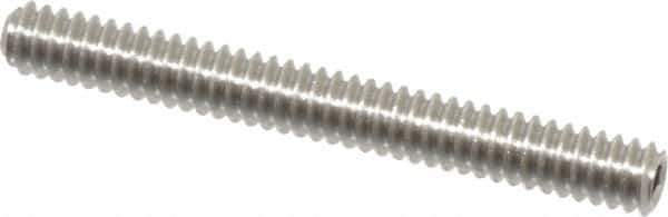 Value Collection - #4-40 UNC, 1" OAL, Cup Point Set Screw - Grade Austenitic A2 Stainless Steel, 0.05" Key - Eagle Tool & Supply