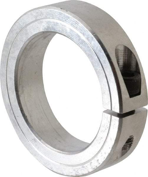 Climax Metal Products - 2-1/4" Bore, Aluminum, One Piece Clamping Shaft Collar - 3-1/4" Outside Diam, 3/4" Wide - Eagle Tool & Supply
