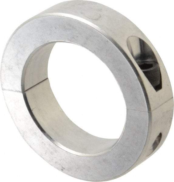 Climax Metal Products - 2-1/2" Bore, Aluminum, Two Piece Two Piece Split Shaft Collar - 3-3/4" Outside Diam, 7/8" Wide - Eagle Tool & Supply
