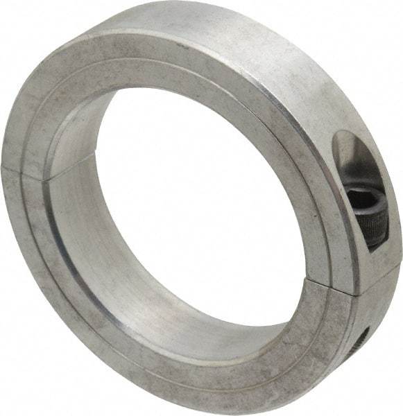 Climax Metal Products - 3" Bore, Aluminum, Two Piece Two Piece Split Shaft Collar - 4-1/4" Outside Diam, 7/8" Wide - Eagle Tool & Supply
