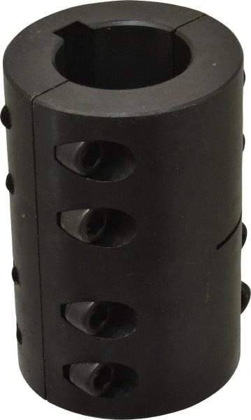 Climax Metal Products - 1-1/2" Inside x 2-5/8" Outside Diam, Two Piece Rigid Coupling with Keyway - 3-7/8" Long x 3/8" Keyway Width x 3/16" Keyway Depth - Eagle Tool & Supply