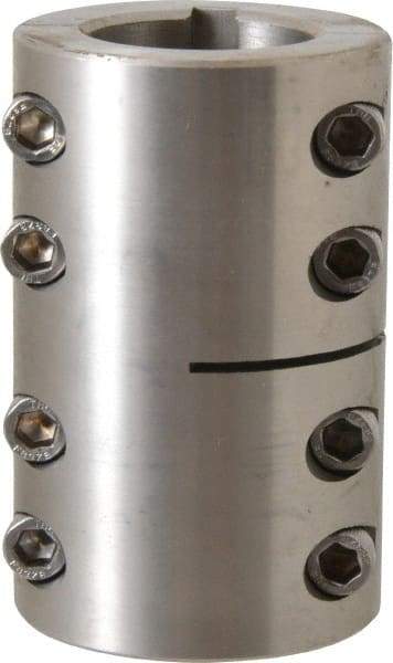 Climax Metal Products - 1-1/4" Inside x 2-1/16" Outside Diam, Two Piece Rigid Coupling with Keyway - 3-1/4" Long x 1/4" Keyway Width x 1/8" Keyway Depth - Eagle Tool & Supply