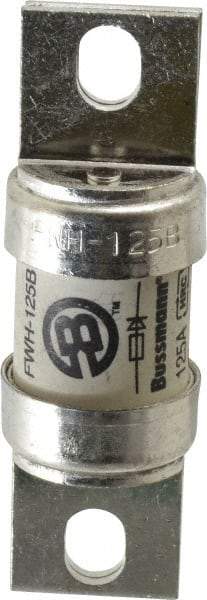 Cooper Bussmann - 500 VAC/VDC, 125 Amp, Fast-Acting Semiconductor/High Speed Fuse - Bolt-on Mount, 3-5/8" OAL, 200 (RMS Symmetrical), 50 at DC kA Rating, 1-5/32" Diam - Eagle Tool & Supply