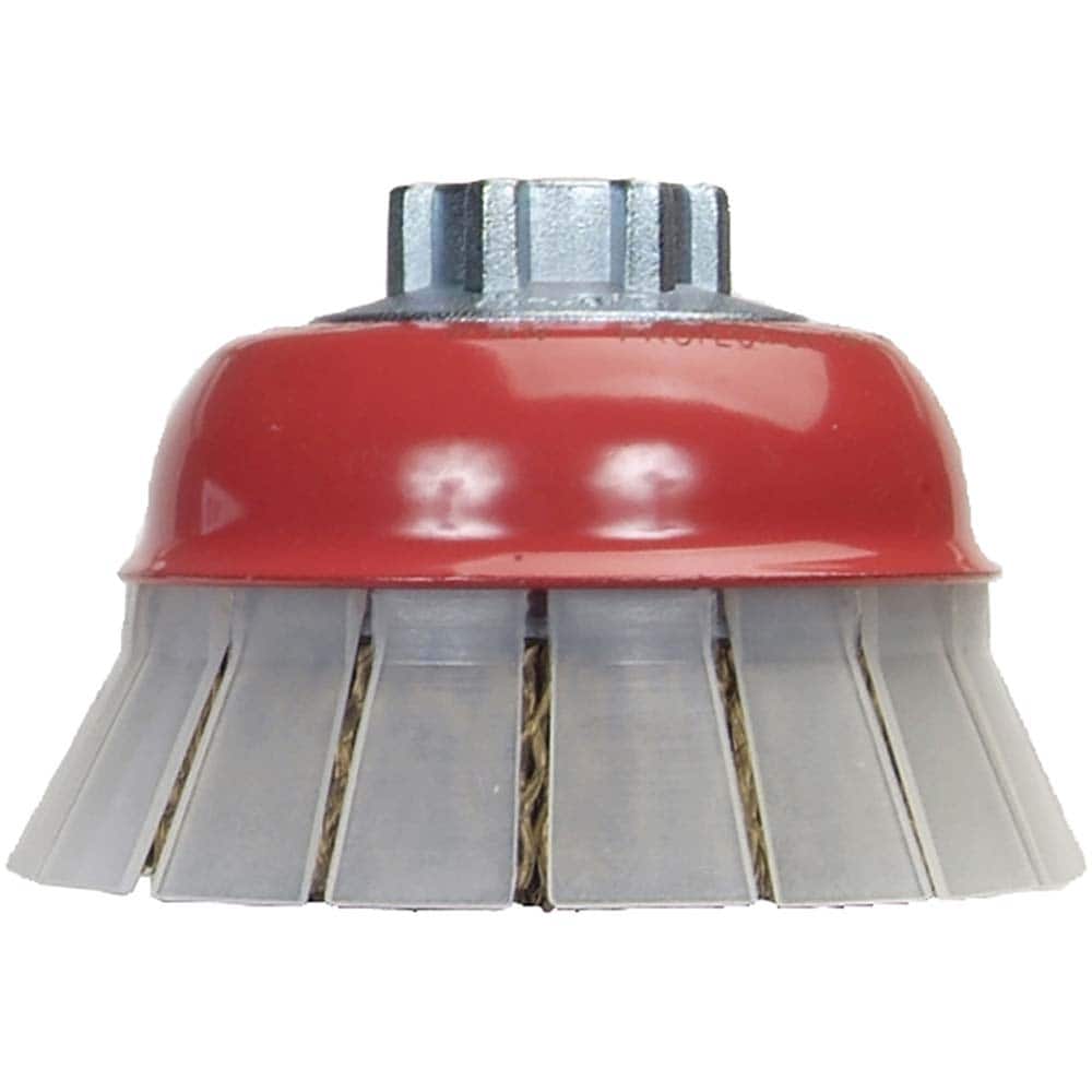 Norton - 4" Diam 5/8-11 Threaded Arbor Carbon Steel Fill Cup Brush - Eagle Tool & Supply