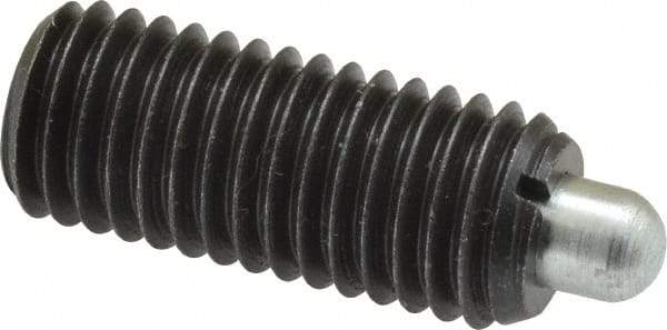 Gibraltar - 5/8-11, 1-1/2" Thread Length, 5/16" Plunger Projection, Steel Threaded Spring Plunger - 0.31" Max Plunger Diam, 1-1/2" Plunger Length, 3.5 Lb Init End Force, 10.5 Lb Final End Force - Eagle Tool & Supply