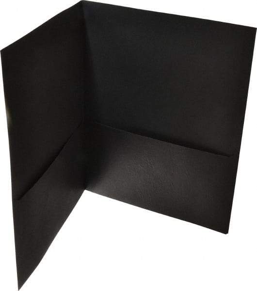 UNIVERSAL - 11" Long x 8-1/2" Wide Leatherette Two-Pocket Portfolios - Black - Eagle Tool & Supply