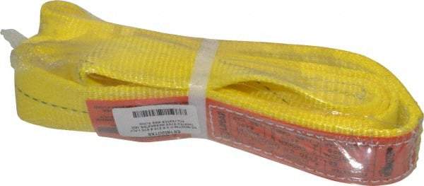 Lift-All - 6' Long x 2" Wide, 3,200 Lb Vertical Capacity, 1 Ply, Polyester Web Sling - 2,500 Lb Choker Capacity, Yellow - Eagle Tool & Supply