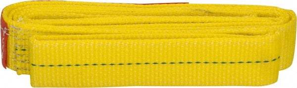 Lift-All - 8' Long x 2" Wide, 3,200 Lb Vertical Capacity, 1 Ply, Polyester Web Sling - 2,500 Lb Choker Capacity, Yellow - Eagle Tool & Supply