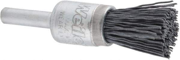Weiler - 320 Grit, 1/2" Brush Diam, Crimped, End Brush - Extra Fine Grade, 1/4" Diam Shank, 10,000 Max RPM - Eagle Tool & Supply