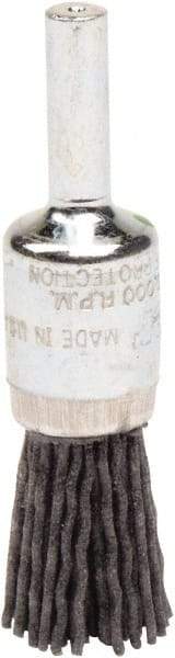 Weiler - 120 Grit, 1/2" Brush Diam, Crimped, End Brush - Fine Grade, 1/4" Diam Shank, 10,000 Max RPM - Eagle Tool & Supply
